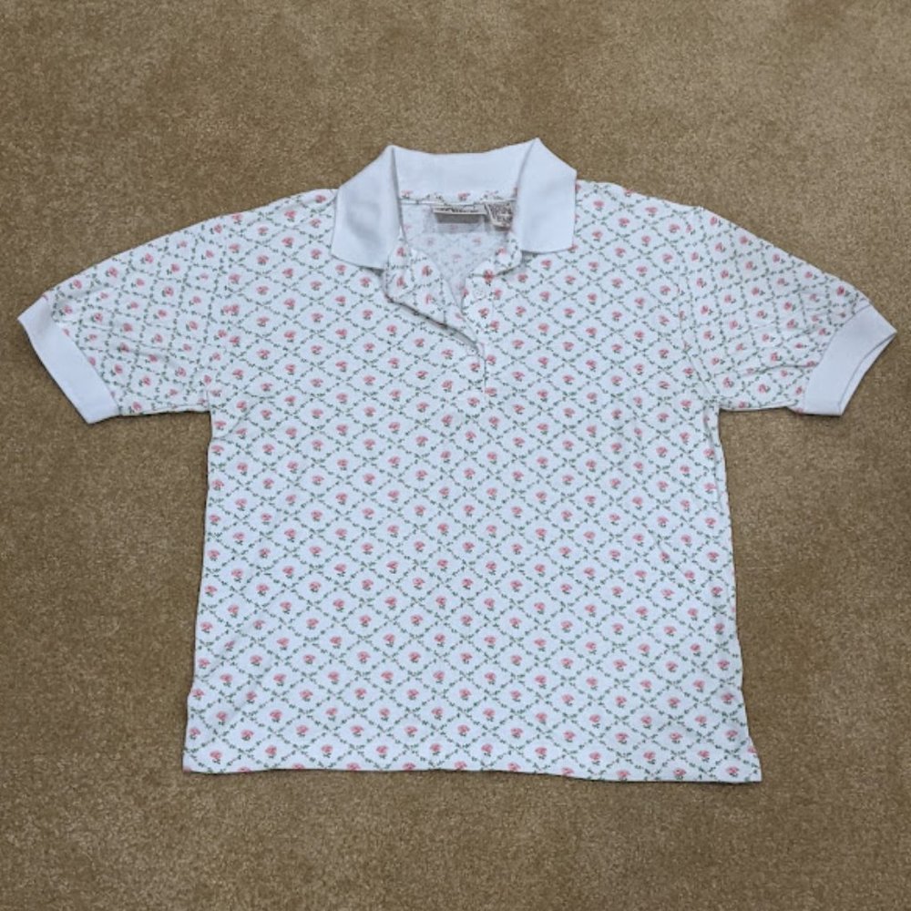Vintage Rose Pattern Polo by Oak Bluff